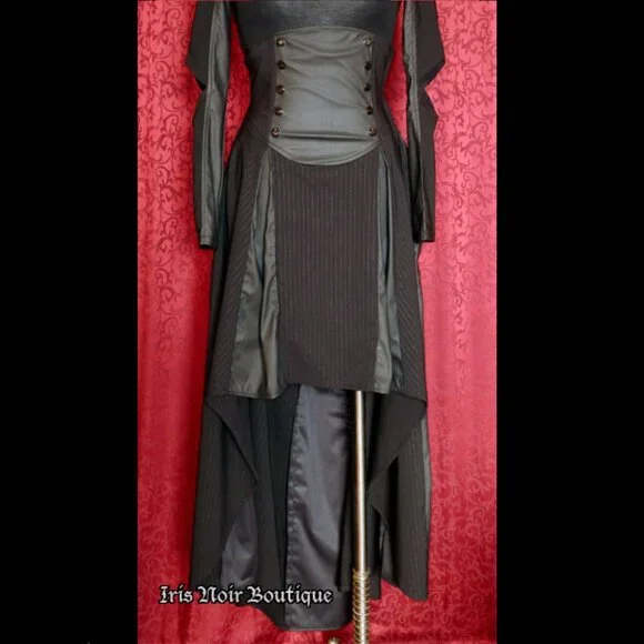 Lip Service Gangsta Pranksta Goth Steampunk High Waist Bustle Corset Skirt S - Picture 7 of 9